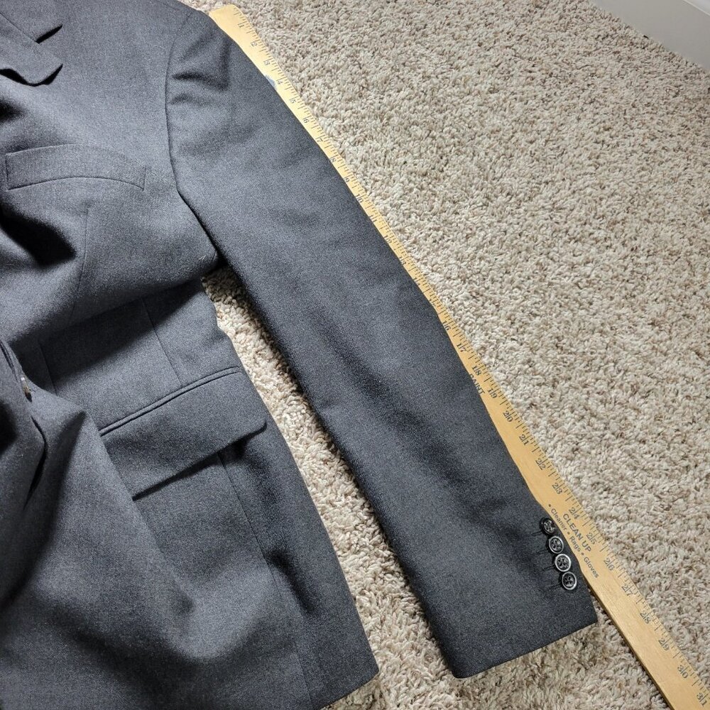 Banana Republic Blazer Mens 42R Gray Wool Lined Sport Coat Italy Flaw* - Picture 7 of 9
